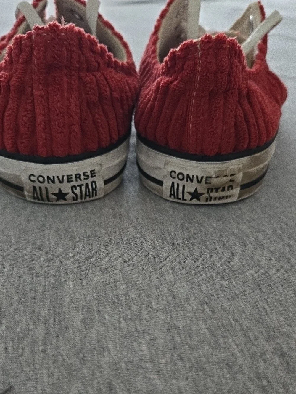 Converse Red Corduroy Low-Top Sneakers
